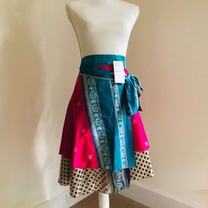 Cleopatra polyester wrap midi skirt